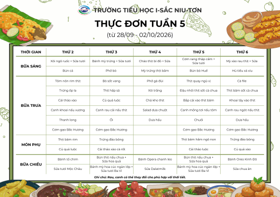 Thực đơn tháng 9